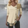 thumbnail image 6 of Ahabrexf Blouses for Women, V Neck Long Sleeve Button Geometric Tunic Top for Stylish Casual Wear, 6 of 6