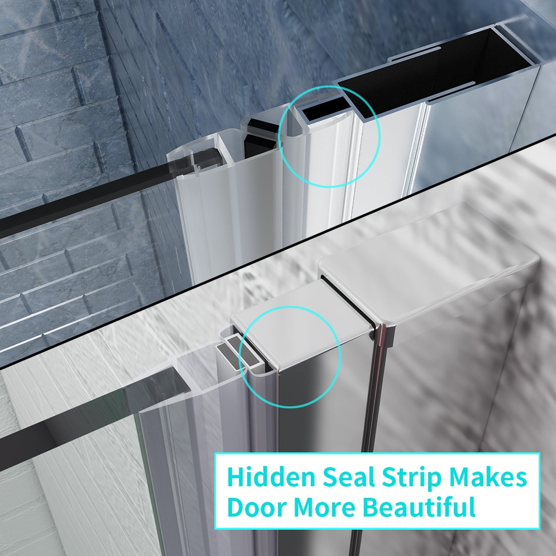 Sunny Shower 36" W x 72" H Bi-Fold Hinged Frameless Shower Doors in Chrome Finish