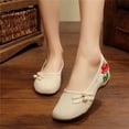thumbnail image 2 of Bailarinas informales de tela de algodón bordadas para mujer, bailarinas suaves y cómodas de estilo chino Retro para mujer, 2 of 5