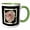 Green/White, variant on 3drose, Image of Pink Cabbage Rose in Cracked Aged Wood Frame, 11oz Two-tone Blue Mug