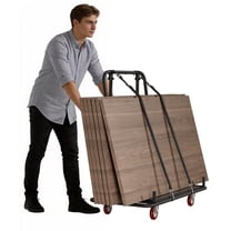 GIOTORENT 1800LB Heavy Duty Drywall Cart, Steel Panel Dolly with Expandable Arms & 4" PU Wheels for Drywall Plywood Lumber Sheetrock