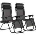 thumbnail image 1 of FDW Chaises Zéro Gravité pour Patio, Ensemble de 2, Coussin et Porte-Gobelet, Mobilier de Patio Extérieur, Chaises de Salle à Manger Inclinables Pliantes Réglables pour Terrasse et Plage, Noir, 1 of 5