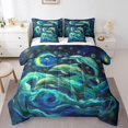 thumbnail image 1 of YST Ensemble de Couettes Taille Simple avec Draps pour Enfants Dauphin Côtier - 7 Pcs Lit en Sac Ensemble de Literie Animal Marin Abstrait avec Couette, Draps, Taies d'Oreiller, 1 of 5