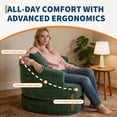 thumbnail image 4 of Memoryfield 3-in-1 Folding Sofa Bed, Memory Foam Sleeper Chair with Washable Cover, Convertible Boneless Floor Futon, Fold-Out Couch with Back Support for Living Room, Bedroom, Green, 4 of 7