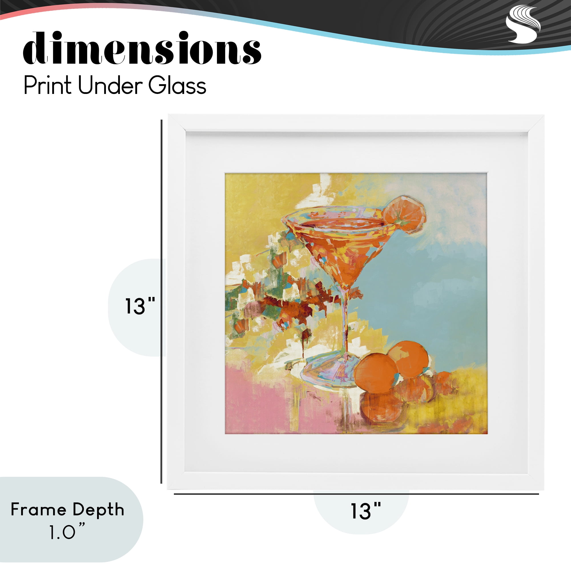 Stupell Industries Summer Citrus Martini White Framed Print Under Glass, design by Jane Slivka