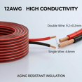 thumbnail image 4 of Cable KToyeang 12 AWG 7,6 m rojo y negro de 2 conductores, 4 of 7