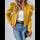 thumbnail image 4 of Chaqueta Corta de Larga para Mujer, con Cremallera, Abrigo, Ropa de Abrigo, Atuendo de Otoño, Chaquetones Amarillo Brillante M, 4 of 9