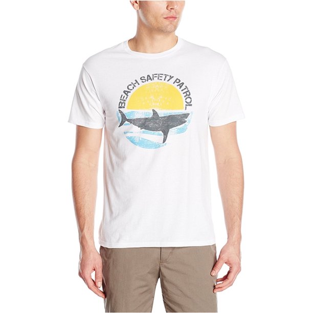 GH Bass & Co. Camiseta gráfica para hombre de la Patrulla de seguridad en la playa, blanca, pequeña