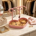 thumbnail image 4 of Tdxkok Pink Desktop Jewelry Storage Stand, Countertop Trinket Organizer Rack, Tabletop Accessory Holder for Earrings Necklaces Small Personal Items, 4 of 7