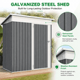thumbnail image 3 of AECOJOY 5' x 3' Outdoor Metal Storage Shed with Lockable Door for Backyard in Dark Gray, 3 of 7