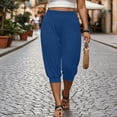 thumbnail image 3 of BUIGTTKLOP Women's Plus Size Capri Sweatpants Cotton Drawstring Joggers Cropped Athletic Lounge Pants with Pockets, 3 of 8