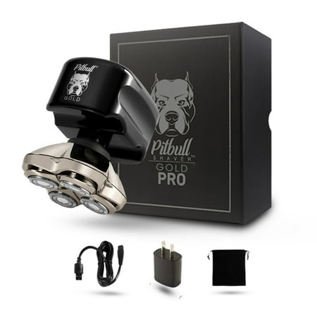 Skull Shaver Pitbull Gold PRO Head and Face Shaver: Ultimate Grooming Kit for Men, 5-in-1 Premium Bald head Electric Head Shaver, Wet and Dry Easy Head Shaver, Perfect Gift for Men