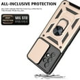 thumbnail image 6 of Rugged Case for Samsung Galaxy A32 5G Shockproof Phone Case with Camera Lens Slide Cover and Ring Holder Kickstand, Support Magnet Car Mount, Military Grade Heavy Duty Protection Cover, Gold, 6 of 8