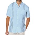 thumbnail image 2 of XDZJLR Men's Shirts Floral Button Down Tropical Holiday Beach Tee, 2 of 4