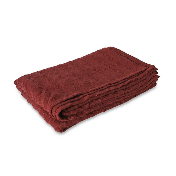Shop LC Burgundy Burgundy Checker Pattern Woven Throw Blanket Super