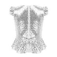 thumbnail image 2 of iiniim Kids Girls Mermaid Outfits Short Flutter Sleeves Sparkly Sequins Top for Halloween Carnival Theme Party, 2 of 7