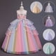 thumbnail image 2 of Vestido de princesa de hilo abullonado con malla de unicornio y arcoíris para niñas de estilo europeo y americano, 2 of 6