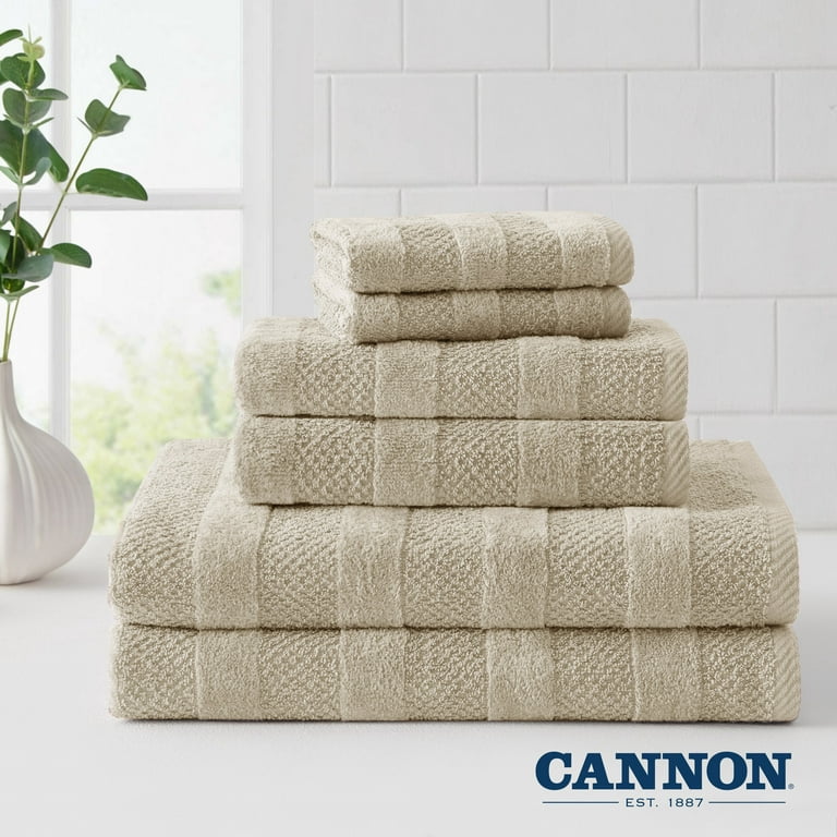 Cannon Shear Bliss Lightweight Quick Dry Cotton 2 Pack Bath Towels for Adults, Oatmeal