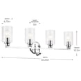 thumbnail image 4 of 55227CHFLU Kichler Lighting Gioe - 4 Light Bath Vanity-10.5 Inch Tall and 32.25 Inch Wide-Chrome Finish-Clear Fluted Glass Color, 4 of 4