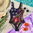 thumbnail image 5 of 4th of July Girls Swimsuit Size 7-8 One Piece Swimsuit Summer Patriotic American Flag Stars Striped Bikini Sets Swimming Sleeveless Beach Vacation Freedom Cute Girls Bathing Suit Black 1-2 Years, 5 of 7