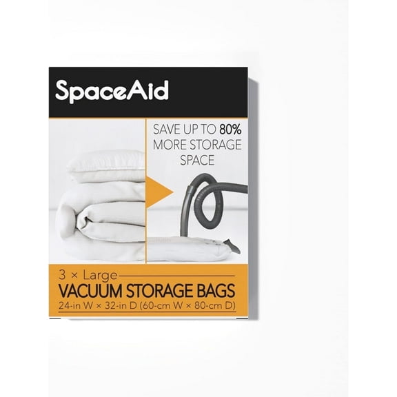 SpaceAid Vacuum Storage Bags, Space Saver Sealer Compression Bags (Large 3 Pack)