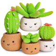 thumbnail image 1 of Beginner Crochet Kit, Learn Crochet Kit Compatible with Adults And Kids, 4-pack Plant Collection, Cactus Orname-QQ, 1 of 5
