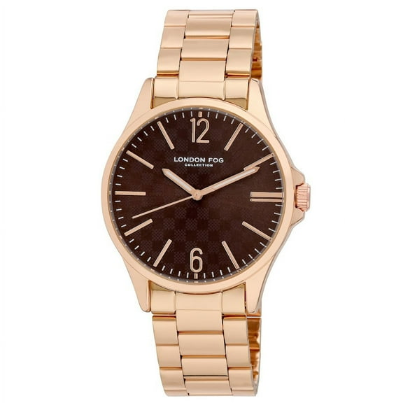 London Fog Aberdeen 40mm Rose Gold Link Bracelet Watch