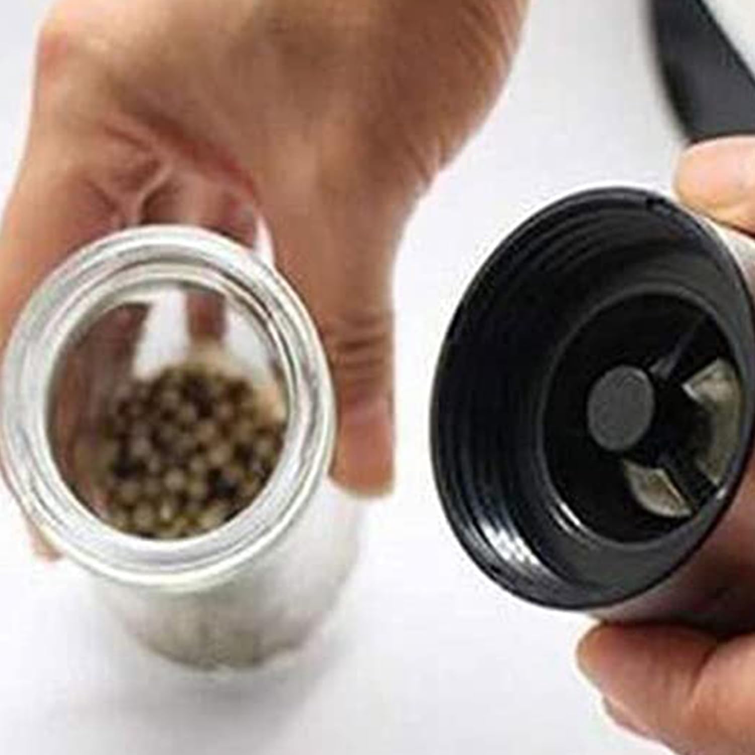 Pepper Grinder, Large Capacity Salt and Pepper Grinder Set,Thick Glass Body Pepper Mill - Easy To Use and Adjustable Salt and Pepper Grinder for Kitchen,Set of 2,Yellow