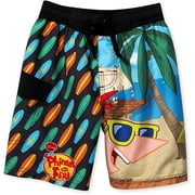Angle View: Disney - Boys' Phineas and Ferb Swim Trunks