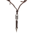 thumbnail image 1 of Collar de cadena de cuero con colgante de flecha, collar retro sencillo hecho a mano para hombre, 1 of 6