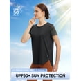 thumbnail image 2 of BALEAF Women's Short Sleeve Workout Shirts Athletic Running Yoga Tops with Curved Hem Quick Dry Sun T-Shirt UPF 50+ Black XXL, 2 of 6
