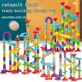 thumbnail image 4 of Bloques de construcción de pista de Catapulta de canicas, Cuentas deslizantes, juguetes educativos, regalo para niños, bolas de carrera, juego de carreras de pista de mármol, 4 of 4