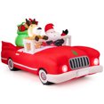 thumbnail image 2 of Costway 7.7 FT Long Christmas Inflatable Santa Claus and Reindeer Riding Red Car, 2 of 10