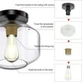 thumbnail image 4 of DingLiLighting Clear Glass 1 Light Black Ceiling Light, Semi Flush Mount Ceiling Light Fixture for Hallway, Entryway , Bedroom, 4 of 8