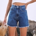 thumbnail image 3 of Clearance! Jean Shorts Womens Boyfriend Jeans for Women Women's Summer New Loose Casual High Waist Solid Denim Shorts S-L, 3 of 5