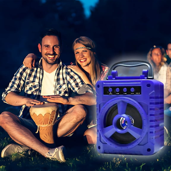 Nkmbld Portable Bluetooth Speakers with Double Subwoofer Bluetoot4. 2Wireless Speaker Support FM Radio Small Stereo Sound System for Home Party, Blue