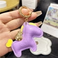 thumbnail image 4 of Horse Keychain,Handmade Leather Horse Bag Charm - New Year 2026 Horse Pendant,Kawaii Animal Charm for Handbags,Purse Bag Accessories Horse Keychain & Gift Idea(Purple), 4 of 4