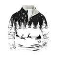 thumbnail image 2 of Ceisia Warm Fleece-Lined Mens Loose Fit Christmas Print Half-Zip Stand Collar Sweatshirt Gifts, 2 of 6