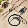 thumbnail image 3 of 2 Colors Western Cowboy Bolo Tie Native American Tie Necklace Men Women Vintage PU Leather Handmade Necktie Costume Accessories, 3 of 5