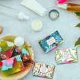 thumbnail image 3 of 90pcs Flower Wrap Tape 9 Styles Cartoon Flower Leaves Soap Paper Labels Crafts Wrapper Sleeves Covers Vertical Tags Soap Paper Tape Band for Handmade Soap Lotion Bars Bath Gift Wrapping, 3 of 9