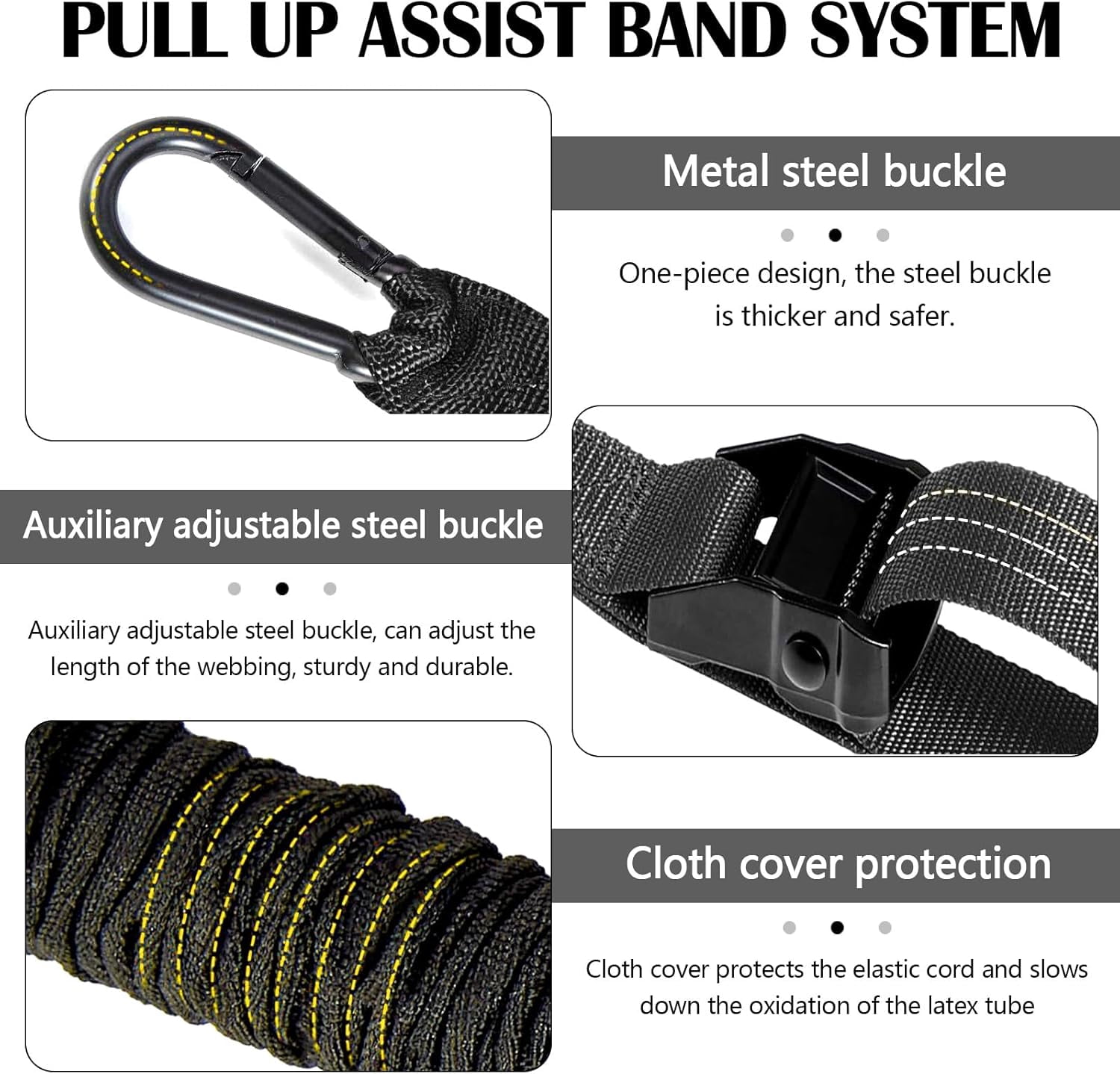Pull Up Assistance Bands , Heavy Pull Up Bands Resistance Bands for Pull Ups Working Out with Feet Rest, Pull Up Bar Bands Assistance Bands Strength Training Workout Equipment