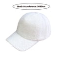 thumbnail image 6 of Eoperou Plush Baseball Cap Autumn Winter Fuzzy Curved Brim Windproof Warm Solid Color UV Protection Men Women Adults Outdoor Sports Casual Ponytail Peaked Hat, 6 of 8