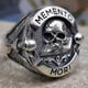 thumbnail image 1 of Memento Mori Skull Sterling Silver Ring, 1 of 5