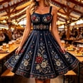thumbnail image 2 of HBYJLZYG Women's Dirndl Dress, Sleeveless Square Neck Midi A-Line Dress with Bavarian Floral Embroidery and Apron, Traditional German Oktoberfest Costume for Carnival Party, 2 of 5