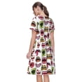 thumbnail image 2 of Bixox Robe d'Été à Manches Courtes pour Femmes Robe Ample Longueur Genou avec Poches-Bouche Halloween, 2 of 7