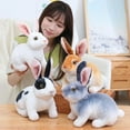 thumbnail image 4 of Simulation Kawaii Long Ears Realistic Rabbit Plush Toy Lifelike Animal Stuffed Doll Toys for Kids Girls Birthday Gift Room Decor, 4 of 5