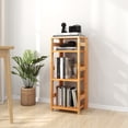 thumbnail image 5 of Gymax 2PCS 4-Tier Bookshelf Floor Storage Shelf w/ Rubber Wood Frame Anti-Toppling Kits, 5 of 9