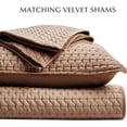 thumbnail image 5 of EVERGRACE Luxury Velvet Quilt Set King Size 3 Piece, Soft Cross-Stitch Velvet Comforter Set with Pillow Shams, Lightweight Coverlet Bedspread Bedding Set for All Seasons, Tobacco Brown, 5 of 8