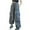Gray, variant on ShomPort Cargo Pants For Girls Drawstring Elastic Waist Loose Parachute Pants With Pockets Trendy Wide Leg Streetwear