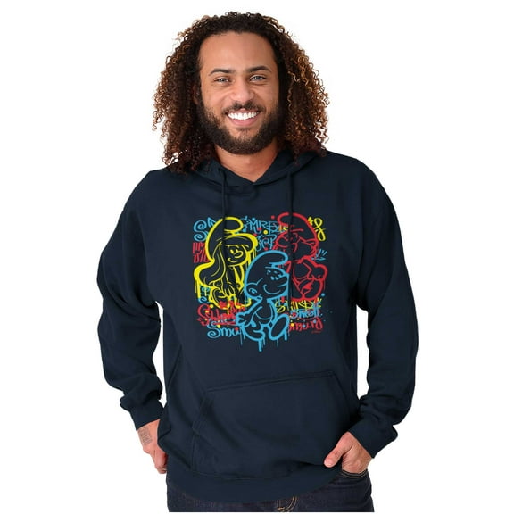 Smurfs Characters Retro 90s Graffiti Hoodie Sweatshirt Women Men Brisco Brands S